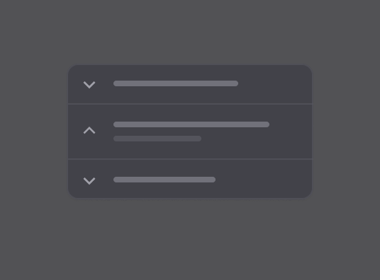 Accordion building block preview dark